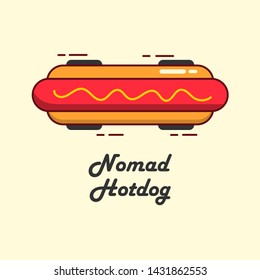 Nomad hotdog, hotdog logo for hotdog seller, wallpaper, decoration, business logo, company logo