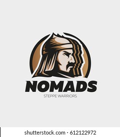 Nomad Steppe Warrior Sports Logo Mascot Badge