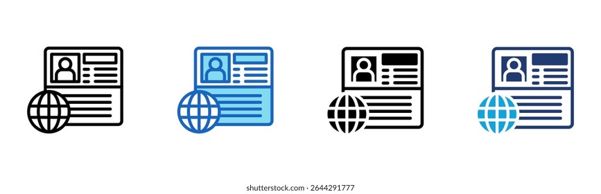 Ícone Nomad Visa Ilustração de vetor de múltiplos estilos