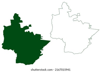 Nombre de Dios municipality (Estado Libre y Soberano de Durango, Mexico, United Mexican States) map vector illustration, scribble sketch Nombre de Dios map