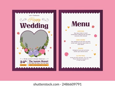 Nomer Wedding Invitation Template, Design illustration for cover, poster, wallpaper, gala, VIP, happy new year.