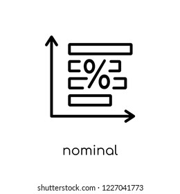 Nominal interest rate icon. Trendy modern flat linear vector Nominal interest rate icon on white background from thin line Business collection, editable outline stroke vector illustration