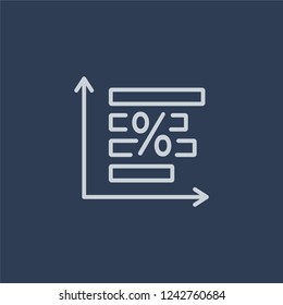 Nominal interest rate icon. Trendy flat vector line Nominal interest rate icon on dark blue background from Business  collection. 