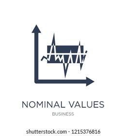 Nominal values icon. Trendy flat vector Nominal values icon on white background from Business collection, vector illustration can be use for web and mobile, eps10