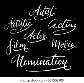 Nomination and artist hand written typography. Good use for logotype, symbol, cover label, product, brand, poster title or any graphic design you want. Easy to use or change color 