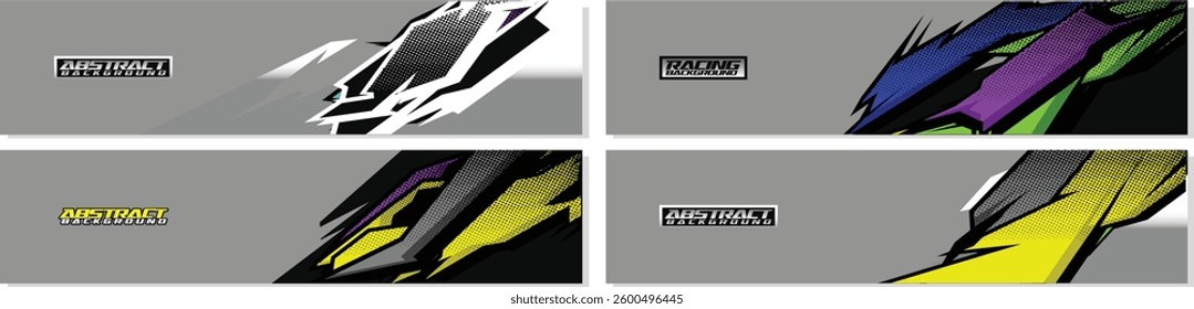 Non AI generated Images, A dynamic set of racing backgrounds full of speed and action! Abstract object. Perfect for posters, banners, videos. Includes various styles from modern futuristic to classic 
