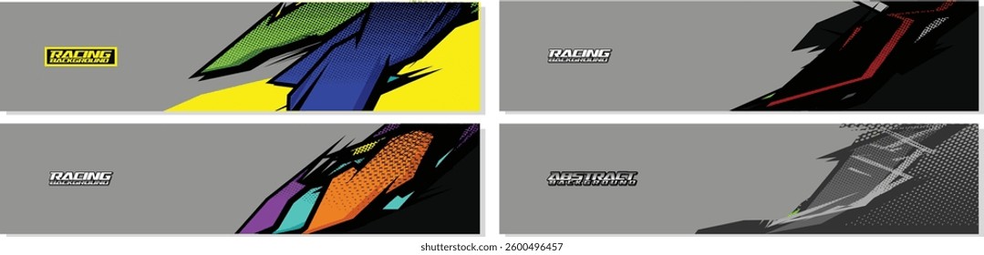 Non AI generated Images, A dynamic set of racing backgrounds full of speed and action! Abstract object. Perfect for posters, banners, videos. Includes various styles from modern futuristic to classic 