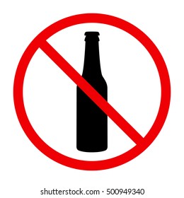 Non alcohol sing with beer bottle