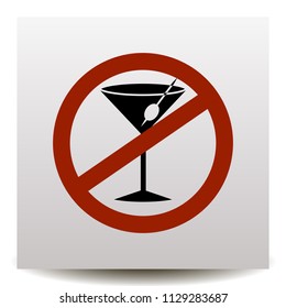 non  alcohol vector icon on a realistic paper background with shadow. Illustration on a flat design style. EPS 10