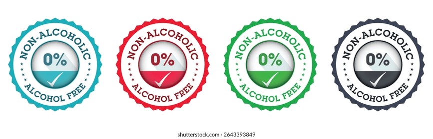 Não alcoólico 0 por cento álcool selo crachás livres