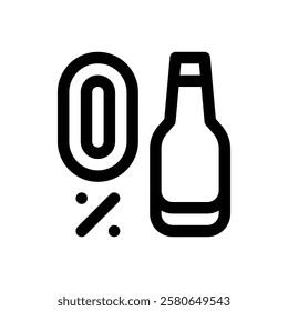 Non alcoholic beer. Editable stroke vector icon.