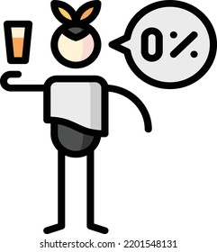 non alcoholic beer isolated design element stock illustration. Vector on a white background