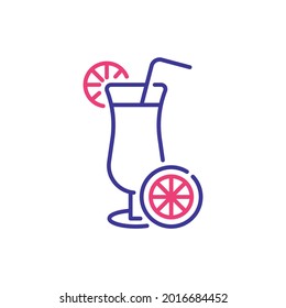 non alcoholic drink vector 2 colours icon style illustration. EPS 10 file 