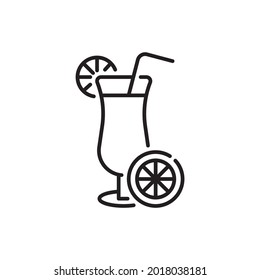 non alcoholic drink vector outline icon style illustration. EPS 10 file 