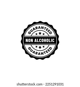 non alcoholic label or non alcoholic label vector isolated on white background. The best non alcoholic stamp for product without alcohol. non alcoholic label or no alcohol logo.