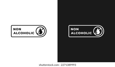 Non Alcoholic Label Vector or Non Alcoholic Mark Vector in Flat Style. Non Alcoholic label for product without alcohol. Non Alcoholic mark. Simple label vector for packaging design element.