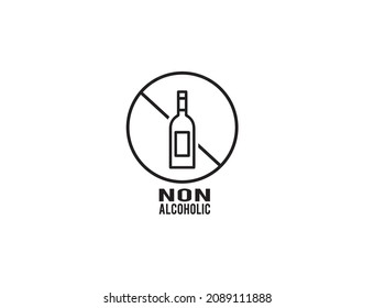 non alcoholic logo vector illustration