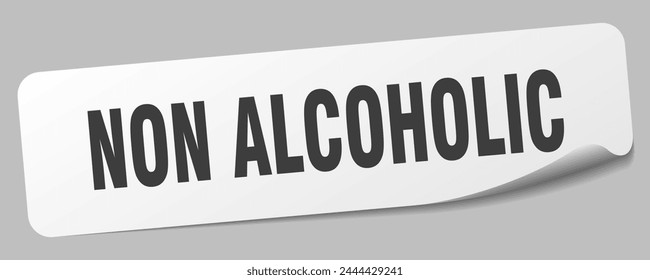 non alcoholic sticker. non alcoholic rectangular label isolated on white background