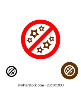 Non allergic sign logo. Stop allergy symbol.