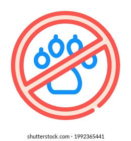non animals in canteen mark color icon vector. non animals in canteen mark sign. isolated symbol illustration