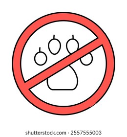 non animals in canteen mark line icon vector. non animals in canteen mark sign. isolated symbol illustration