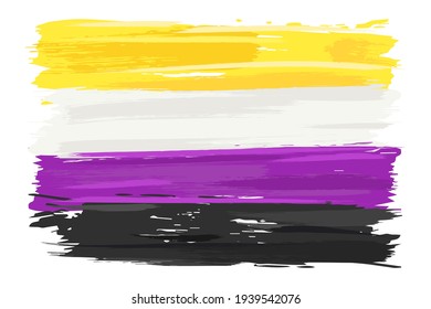 The non binary flag in grunge style. Isolated Vector Illustration