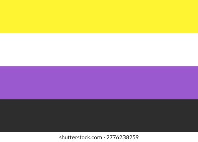 Non binary flag pride. LGBTQ pride community flag symbol. Flag of 
Nonbinary pride. LGBT sign. Identity flag of Sexual minorities.