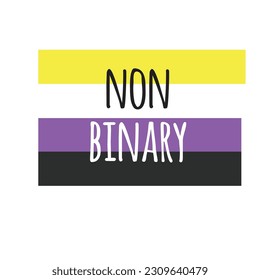 non binary. lettering illustration for your design with flag