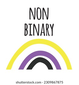 non binary. lettering illustration for your design with flag