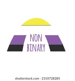 non binary. lettering illustration for your design with flag