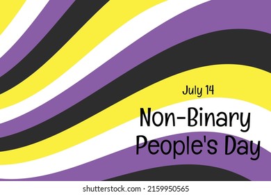 Non Binary People s Day2022 - horizontal banner template. Non Binary People pride flag colors striped background. Vector illustration