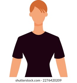 Non binary person waist portrait in flat style. Vector icon isolated on white.