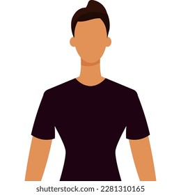 Non binary person waist portrait in flat style. Vector icon isolated on white.