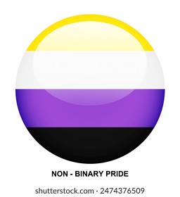 NON - BINARY PRIDE flag button on white background