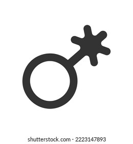 Símbolo no binario. Icono de baño público o vestuario para personas sin género aisladas de fondo blanco. Signo del problema de identidad de género. Pictograma gráfico de vector