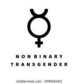 non binary transgender Gender Symbol related vector glyph icon. Isolated on white background. Vector illustration.
