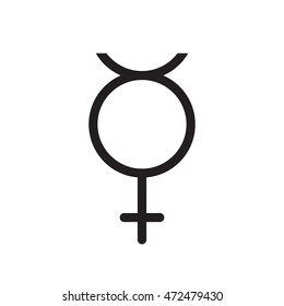Non Binary Transgender symbol. line icon, outline vector logo illustration, linear pictogram isolated on white