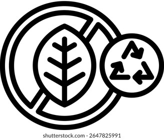 Ilustración vectorial de contorno de icono no biodegradable