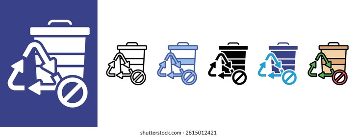 Non Biodegradable icon sets collection multiple style

