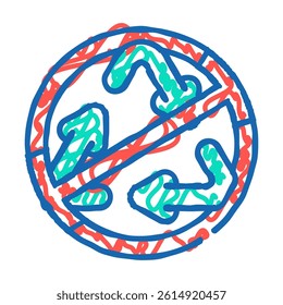 non biodegradable waste sorting doodle icon sketch vector. non biodegradable waste sorting sign. isolated symbol illustration