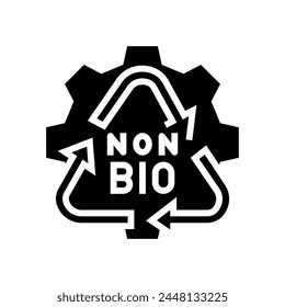 non biodegradable waste sorting glyph icon vector. non biodegradable waste sorting sign. isolated symbol illustration