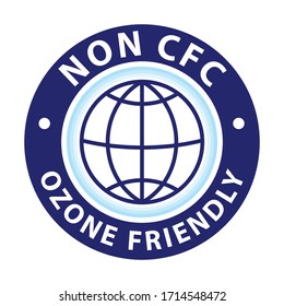 Non CFC icon. Ozone friendly sign. Globe green symbol. Logo template. Vector illustration