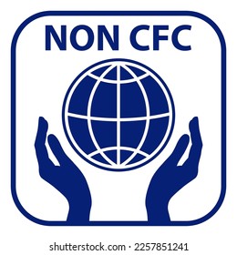 Non CFC icon. Ozone friendly sign. Globe green symbol. Logo template. Vector illustration
