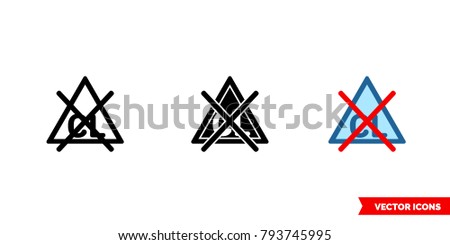 Non chlorine bleach icon of 3 types: color, black and white, outline. Isolated vector sign symbol.