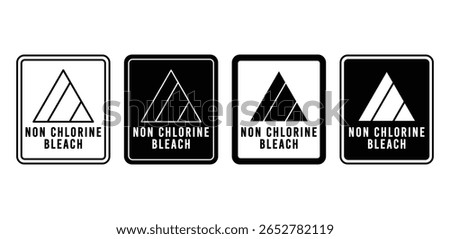 Non Chlorine Bleach Symbols Black And White Triangle Icons Vector Design Illustration