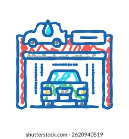 non contact car wash service doodle icon sketch vector. non contact car wash service sign. isolated symbol illustration