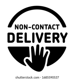 Non Contact Delivery Icon, Food Delivery People Safe, Leave Order At Your Door Vector Symbol