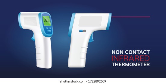 Non contact infrared thermometer in vector isolated