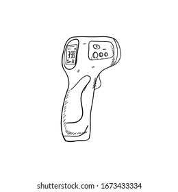 Non Contact Thermometer - Vector Sketch