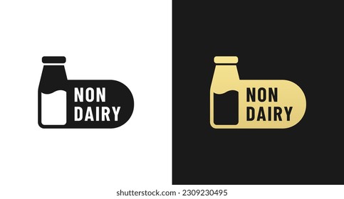 Non dairy label or Non dairy icon vector isolated in flat style. Best Non dairy label vector for product packaging design element. Non dairy icon for packaging design element.